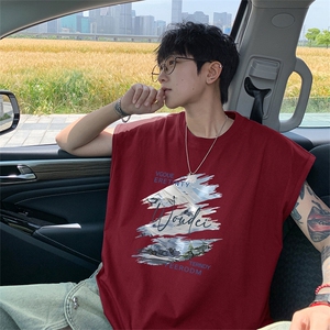 可48小时发货支持抖音得物来样二开240克重磅美式纯棉背心无袖t恤图片