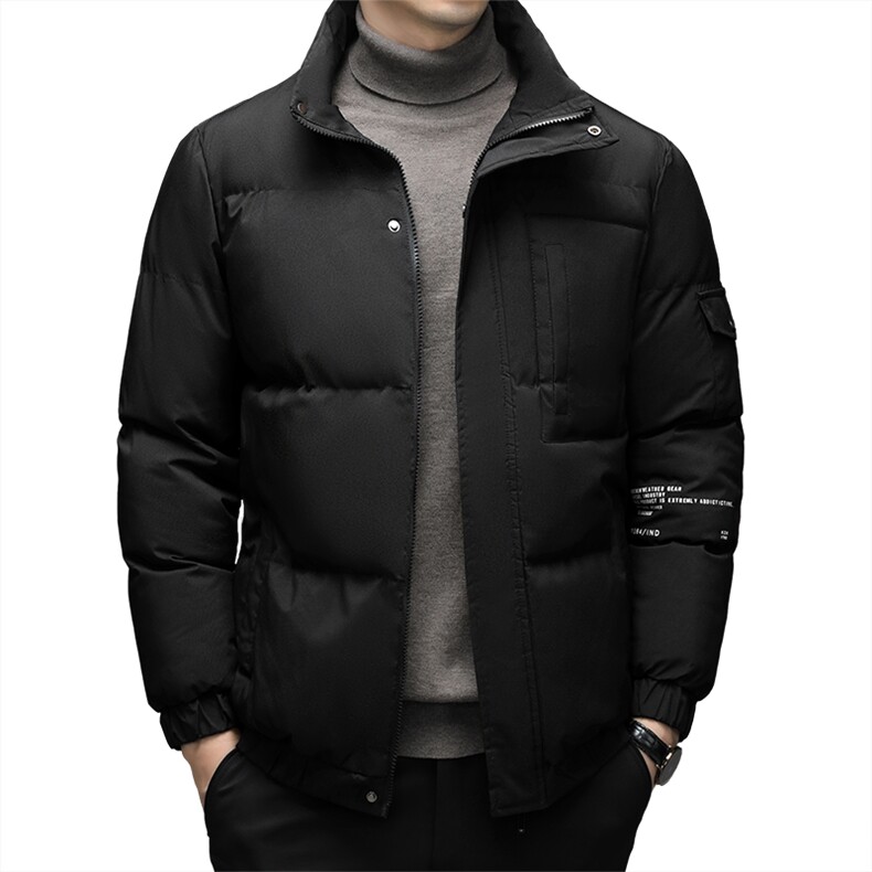 中年男士立领纯色棉服冬季加厚保暖男装新款棉衣商务休闲外套,男装棉衣,电商B212（原钱塘6029）
