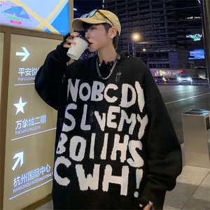 毛衣男ins潮秋冬季慵懒针织衫外套情侣装设计感小众线衣MZ147-P43图片