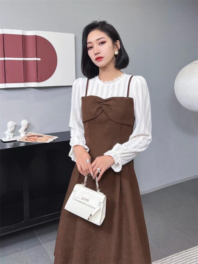 [现货]假两件套拼接连衣裙，三色、三码，女装连衣裙，依柏璐(1F)