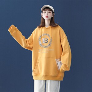 中性 秋季潮流字母印花上衣宽松连帽卫衣 W228 P35控58加绒P45图片