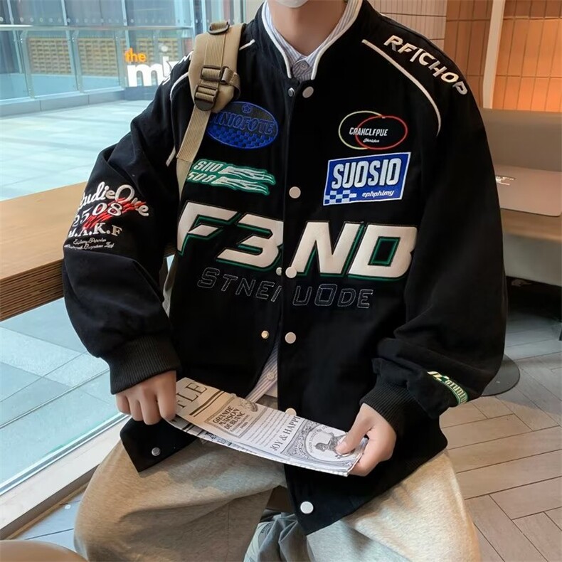 欧美街头潮牌刺绣机车夹克秋季情侣棒球服上衣嘻哈外套男WQ48-p60，男装夹克，星座1008