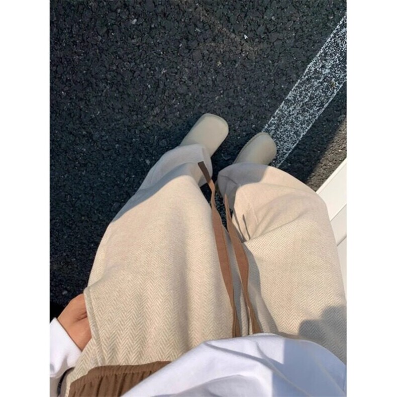 【有货】人字纹裤潮牌直筒休闲毛呢裤弯刀裤KZ663特P50,男装休闲裤,星座908-1