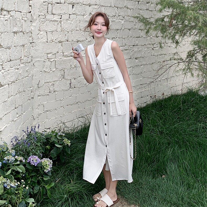 韩版时尚设计感气质连衣裙女2025夏季新款高级感显瘦海边度假长裙,女装连衣裙,2C122