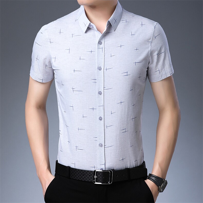 C6112衬衫男2021年夏季新款男式短袖衬衫男商务休闲高端男装,男装衬衫,电商B360