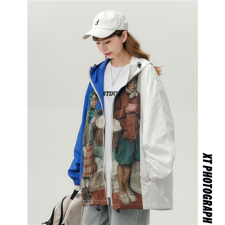 1中性风数码印花冲锋衣男大码外套女潮夹克男外套7816P75控108，女装防晒衣，星座226-2