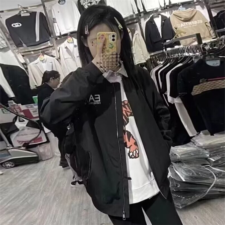 春秋冬季简约复古棒球服男女情侣款加厚棉衣休闲潮牌外套飞行夹克,男装夹克,星座506A