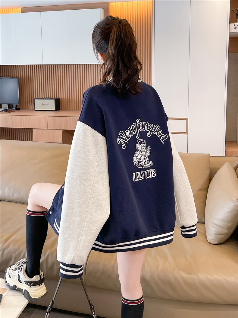 现货棒球服外套女2026春秋新款小个子超火休闲洋气减龄短款,女装卫衣/绒衫,网红馆