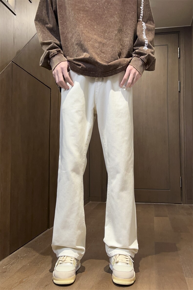 2024春夏修身直筒vibe风黑色秋季裤子显瘦微喇裤D321-NK941-P60,男装休闲裤,电商D321