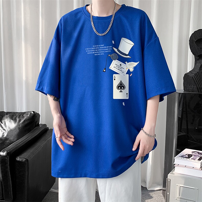 华夫格t恤男短袖男大码五分袖短句风HT73373-P22,男装T恤,电商A040