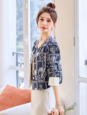 新中式国风亮片刺绣短外套女2025春新款小个子独特漂亮超好看上衣，女装短外套，美沁