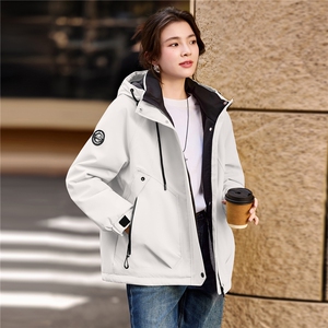 2025年冬季派克服宽松连帽加绒加厚棉服外套冲锋衣图片