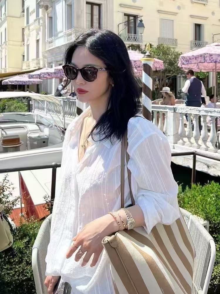 2025新款防晒衬衣亚麻材质,女装防晒衣,织己羊绒