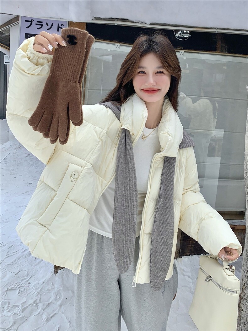 针织披肩90白鸭绒羽绒服女冬季2025新款俏皮减龄短款小个子巨好看,女装羽绒服,慧尚依恋