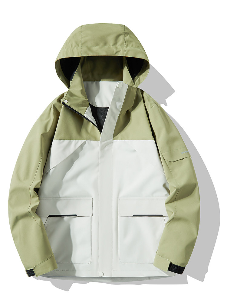 户外连帽撞色冲锋衣情侣外套防风登山服夹克男平铺YHJK8825-P75,男装夹克,星座717