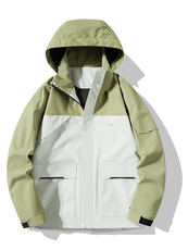 户外连帽撞色冲锋衣情侣外套防风登山服夹克男平铺YHJK8825-P75，男装夹克，星座717