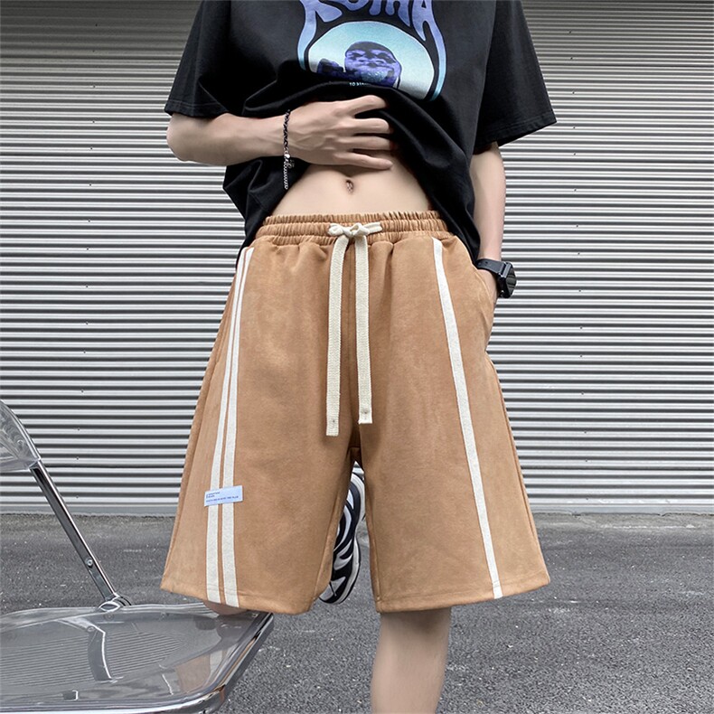 280g重磅麂皮绒短裤男夏季美式宽松五分裤 A411P45图片