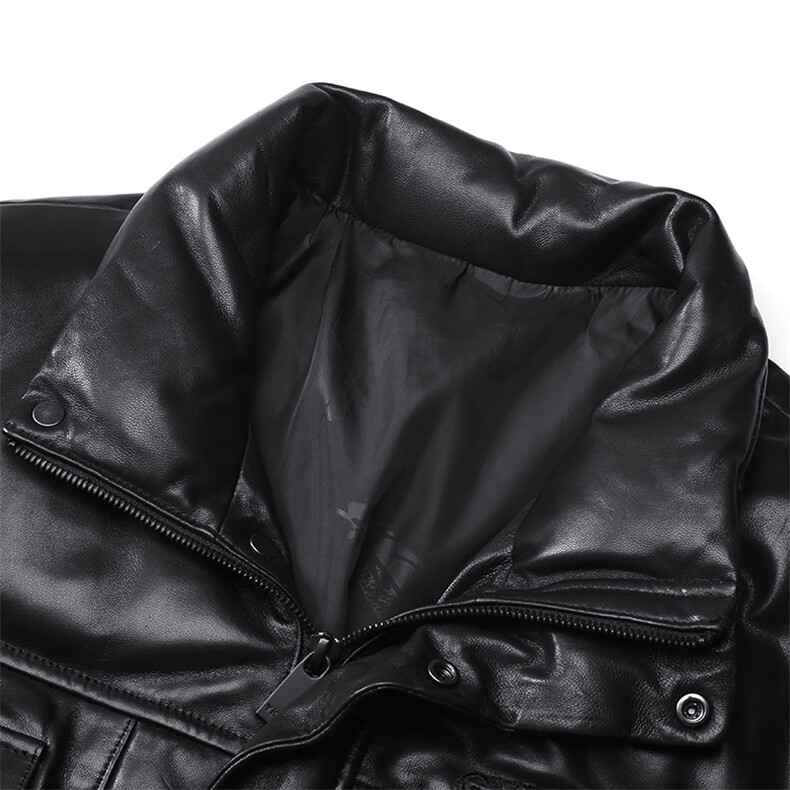 DLSN8116羽绒皮衣男头层绵羊皮白鸭绒羽绒服皮风衣P1300,男装皮衣,电商B360