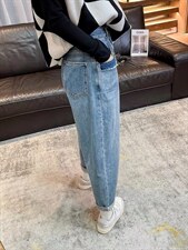 2022春套色牛仔休闲裤，女装休闲裤，雪儿诱惑