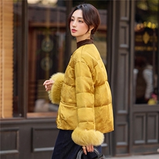 2025冬装新款时尚新中式90绒羽绒服外套，女装羽绒服，曼琳思菲