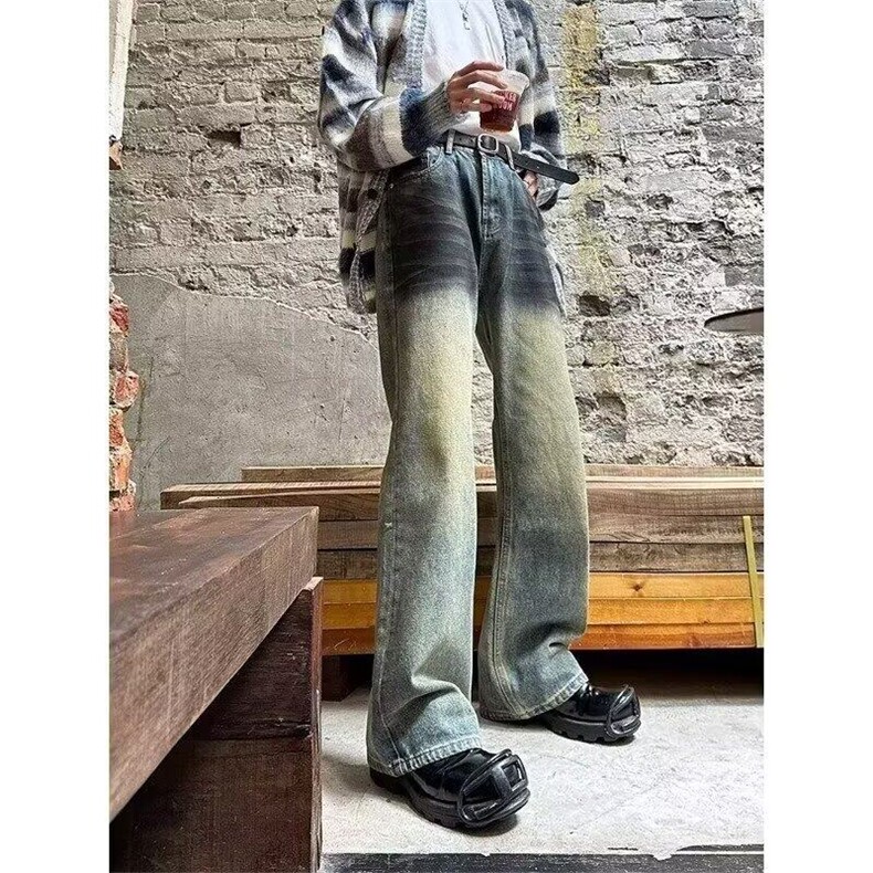 网络图现货复古牛仔裤男款宽松直筒潮牌秋季裤子男女R8822-P60,男装牛仔裤,星座1005-4
