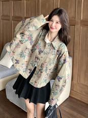 大货印花宽松牛仔短款外套2c309-2507-p145-k208，女装短外套，2C309
