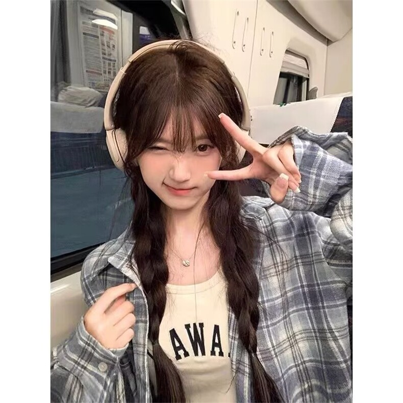 格子衬衫女2025新款春季甜美小个子长袖上衣外套CS8110,男装衬衫,星座516A
