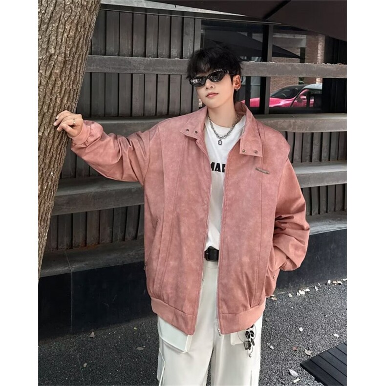 PU皮机车夹克男士流行个性上衣小众立领外套YW194P75,男装夹克,星座1116-2