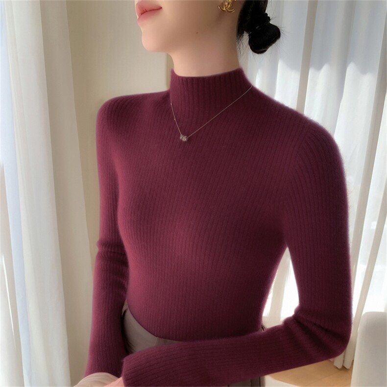 2025年秋季单件时尚百搭通勤简约加厚半高休闲/淑女,女装羊绒衫,云暖羊山羊绒
