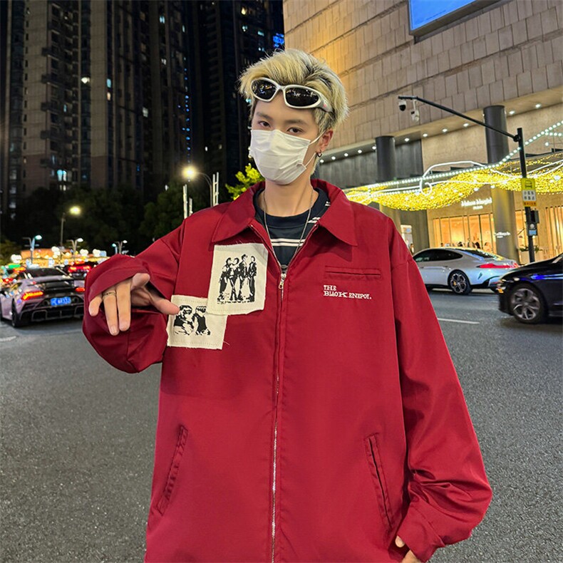 春秋外套男ins高街潮牌港风韩版潮流宽松夹克JK211-P65,男装夹克,星座308B-2