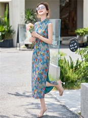 2026夏装新款简约时尚休闲新中式复古盘扣修身连衣裙，女装连衣裙，美沁