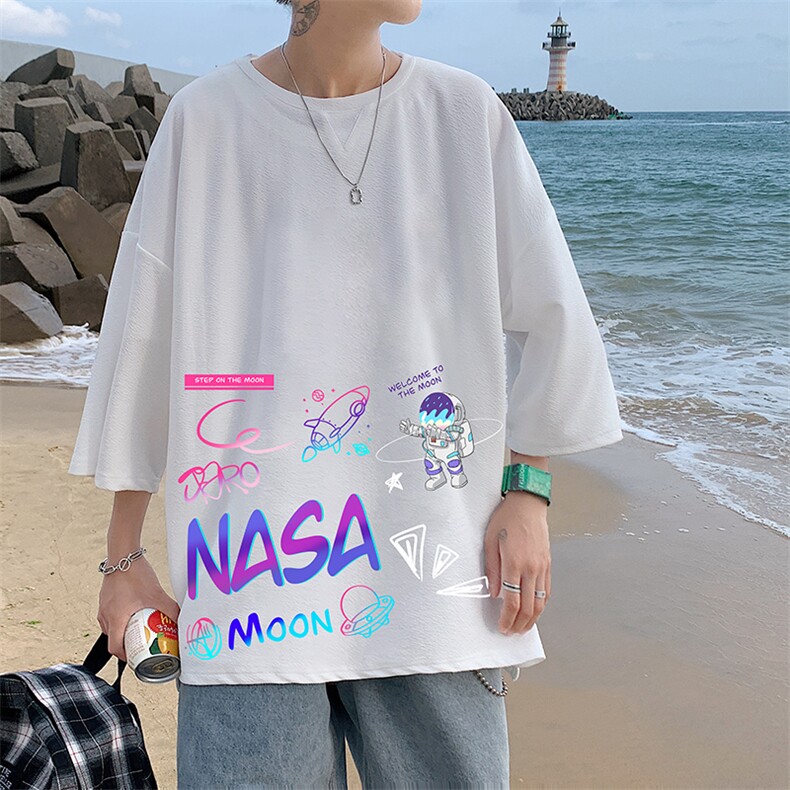 Q11186-P30春夏季七分袖t恤男大码五分袖男短袖中袖,男装T恤,电商A040