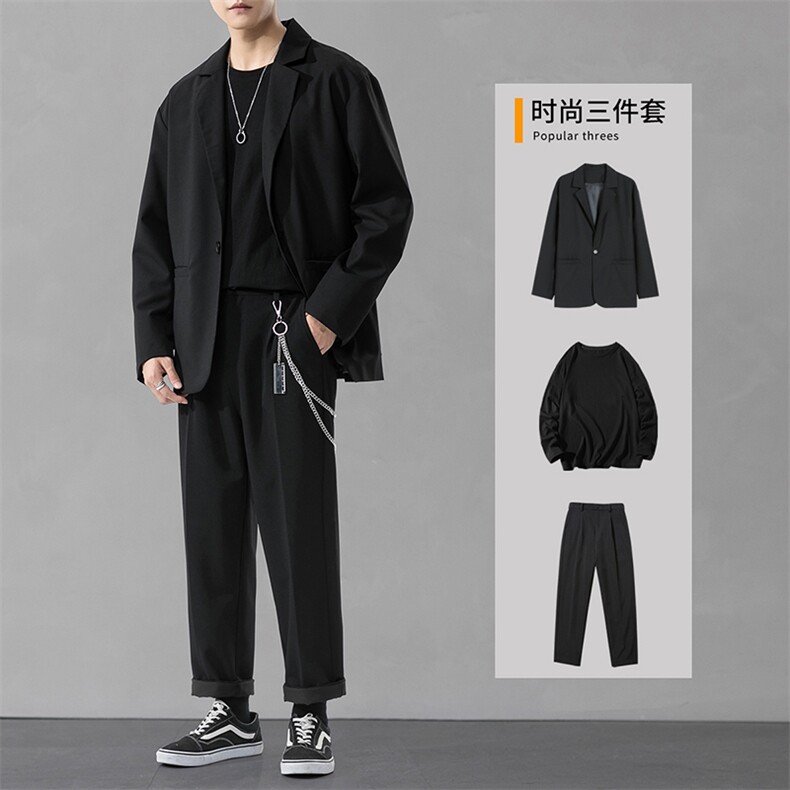 西服套装男士三件套休闲西装外套2021春秋季新款DF149T,男装西服,电商A102