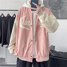 JK9119-P85皮夹克棒球服绣花秋季潮流百搭韩版宽松大码休闲外套图片