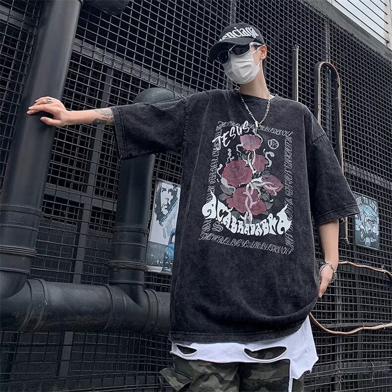 夏季短袖男街头嘻哈风t恤ins潮牌超火cec打底半袖体恤DT3172-P33,男装T恤,星座1008-2