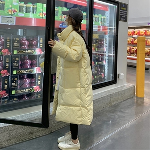CC071-P90 中长款连帽棉衣学院风立领棉服保暖立领落肩袖加厚图片