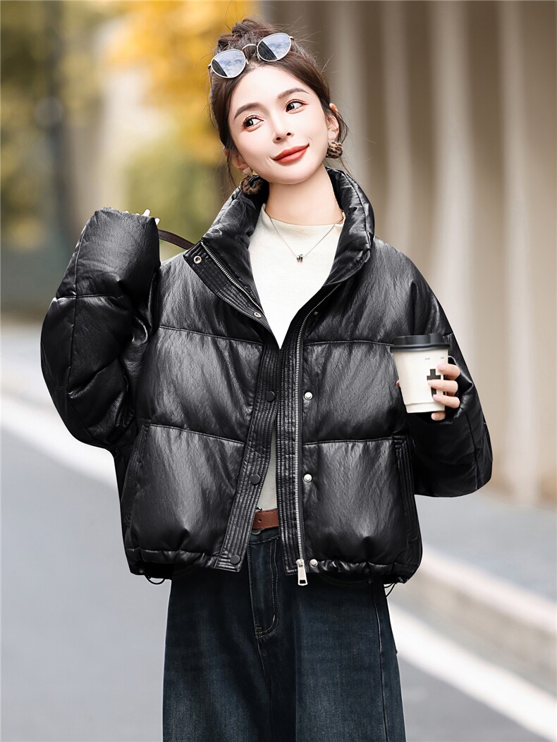 蛋白皮短款羽绒服女冬季2026新款小个子今年流行宝款加厚保暖外套,女装羽绒服,意芙