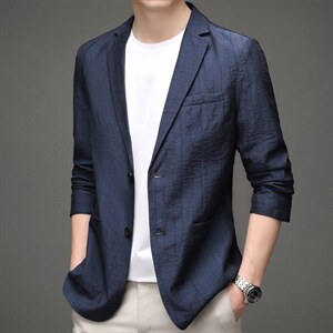 商务休闲西装男式便西2023春秋季薄款中年单西上衣男士西服外套图片