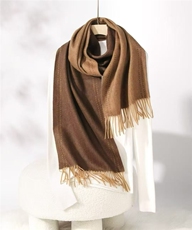 2025年秋季时尚百搭通勤简约休闲羊绒围巾，围巾，清联羊绒