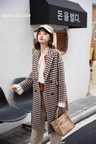 格子大衣，女装，AMSS 艾玛莎莎