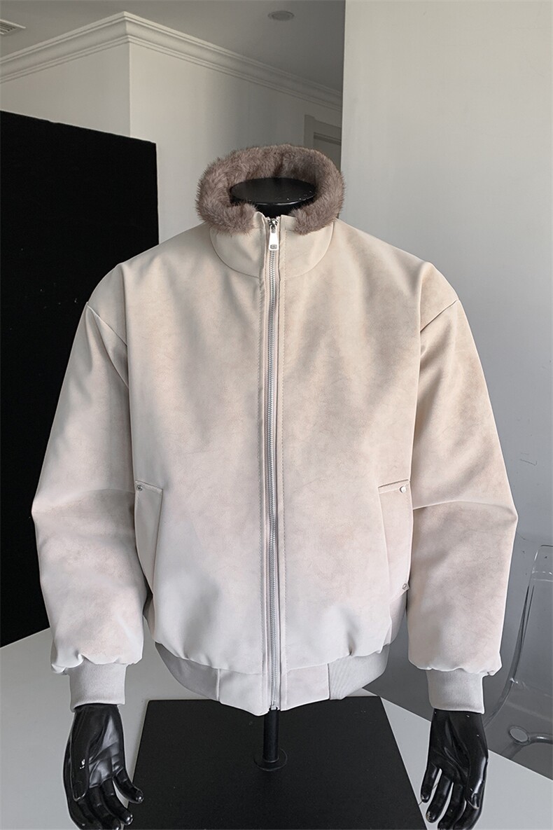 -双色貂毛座山雕PU皮棉衣老钱风加厚冬季外套男装S534-特P98,男装棉衣,电商A233-1
