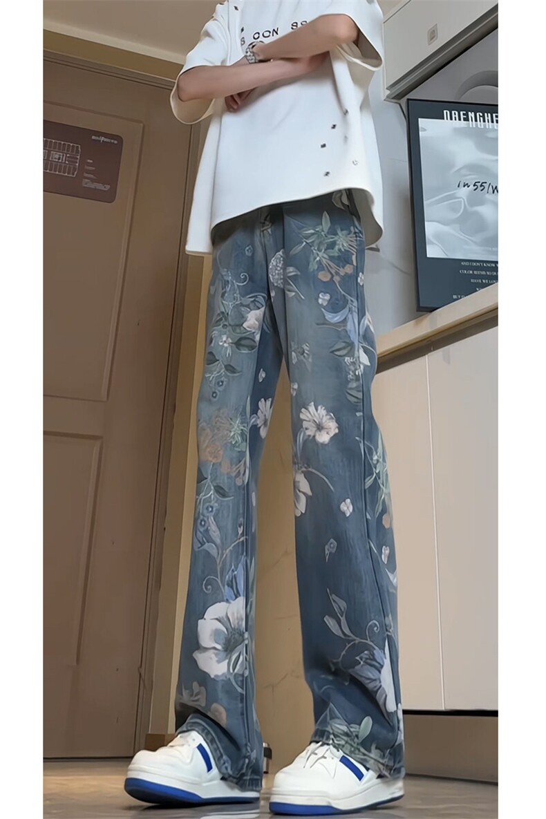 女装类目《现货主推》满印花个性裤子GXX18-P65控88,女装牛仔裤,电商C303A