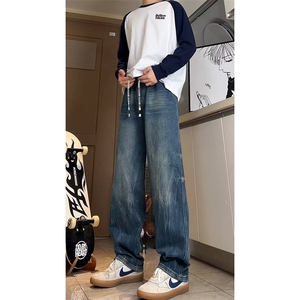 A178  秋冬季新款美式休闲牛仔裤男直筒宽松C65  P48限价68图片