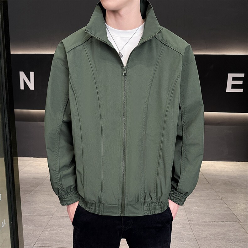 新款中性风户外夹克男立领纯色上衣冲锋衣外套A157B-JK7866-P60,男装夹克,电商A157B