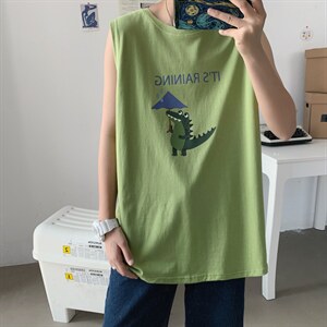 ！2023春夏新款男士百搭纯棉背心学生宽松坎肩上衣X01特P20图片