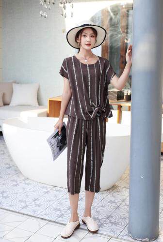 【现货】夏季新款韩版棉麻套装，女装职业装，裳之恋语