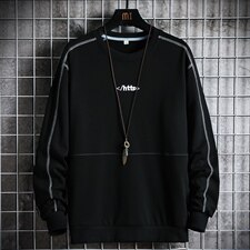男秋季潮流ins卫衣宽松圆领刺绣印花辑明线休闲卫衣CYWY8856-P30，男装卫衣，电商A128