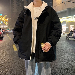 双面穿中性风棉衣男二开宽松连帽加厚棉袄DSA157B-M8960-特P90图片