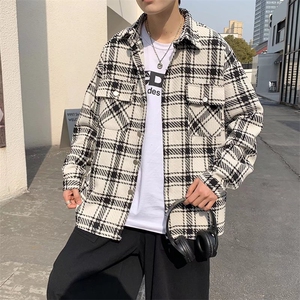 潮流夹克潮男春季格子外套J543P55图片