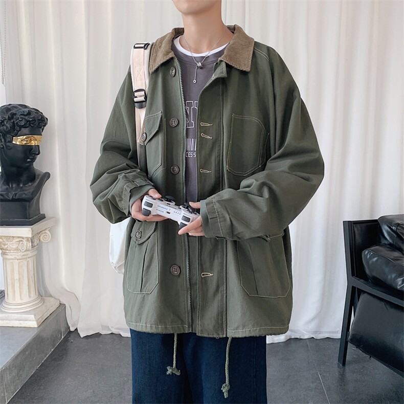 港风日系多口袋宽松休闲工装夹克A338-1/WT26/P90控118,男装夹克,电商D325